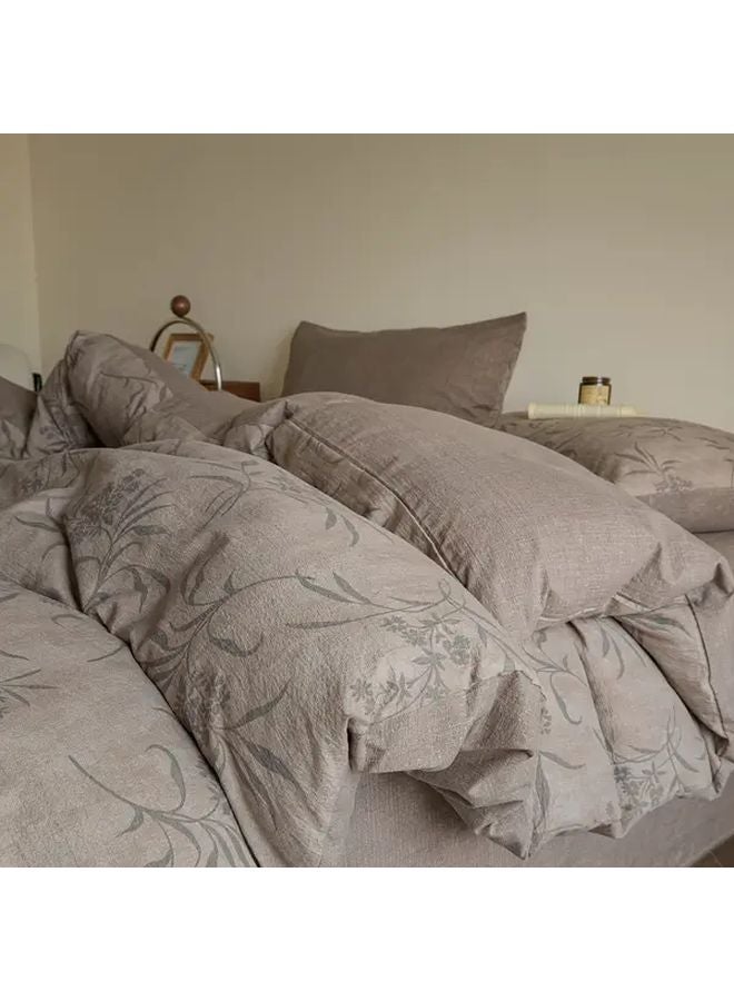 Vintage Floral Duvet Cover Soft Linen Yeyu Color 59x79 Inches Zipper Closure Machine Washable - Image 4
